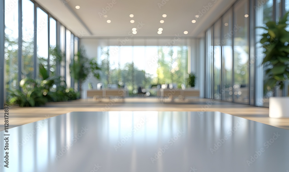 Fototapeta premium Blur focus of White open space office interior can be used as background 