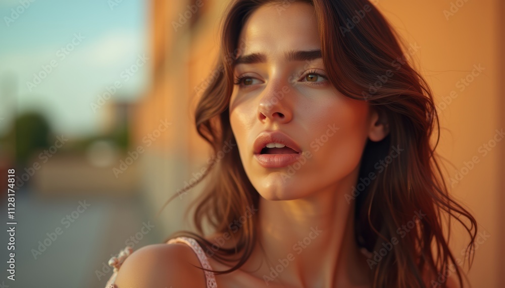 Gorgeous woman's expression on a simple background. A stunning portrait of sophistication and grace. Gorgeous woman's expression on a simple background. A stunning portrait of sophistication and grace.