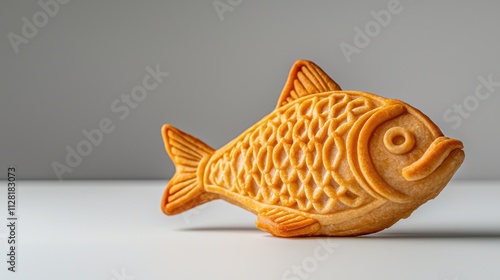 Exquisitely Crafted Ceramic Golden Fish Ornament on Tabletop