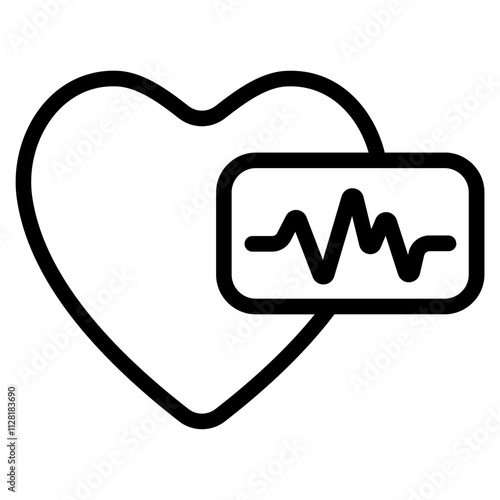 Critical heart Line Icon