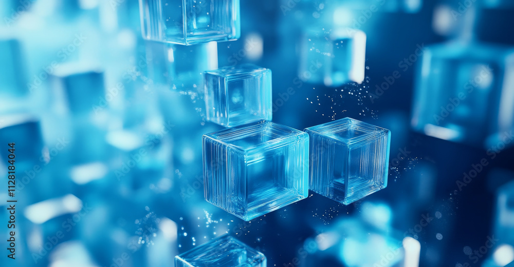 abstract blue background with cubes abstract blue background with cubes