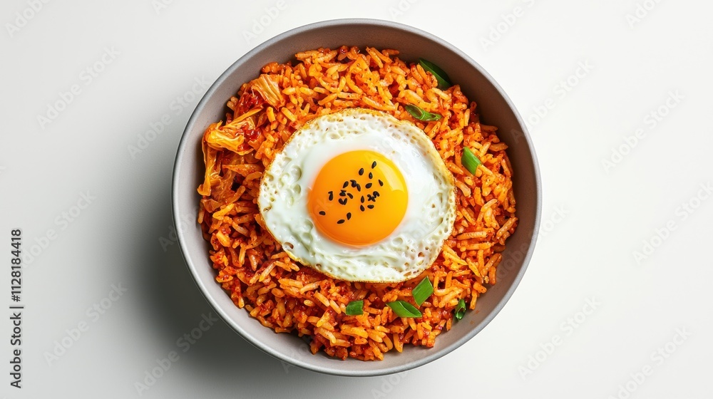 Flavorful Korean Rice Bowl with Kimchi and Fried Egg Flavorful Korean Rice Bowl with Kimchi and Fried Egg
