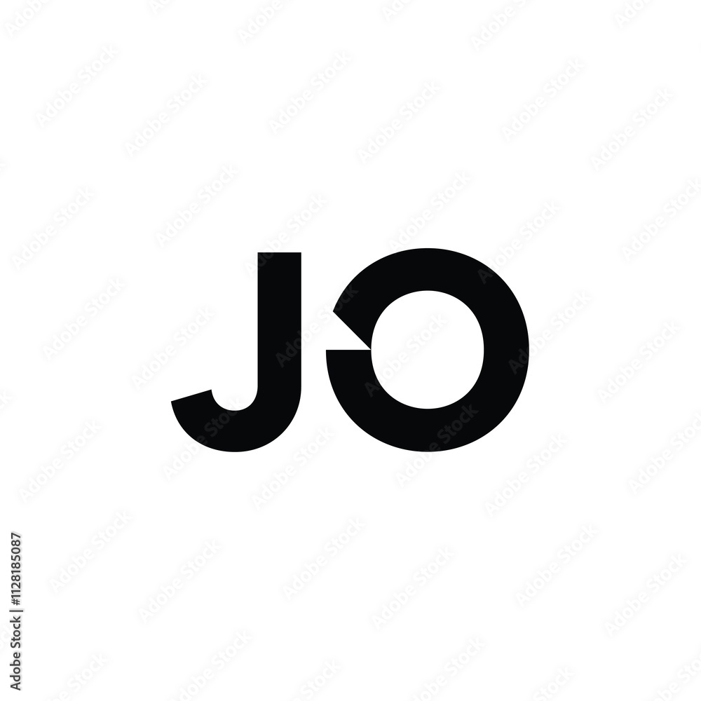 JO monogram logo design letter text name symbol monochrome logotype alphabet character simple logo JO monogram logo design letter text name symbol monochrome logotype alphabet character simple logo