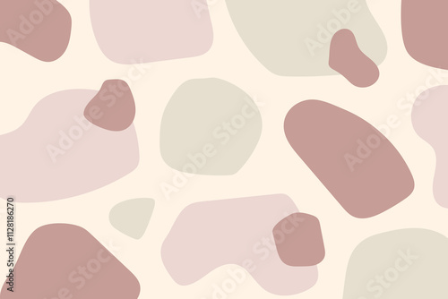 Abstract organic shapes pattern. Modern texture of pastel colorful wallpaper. Vector illustration
