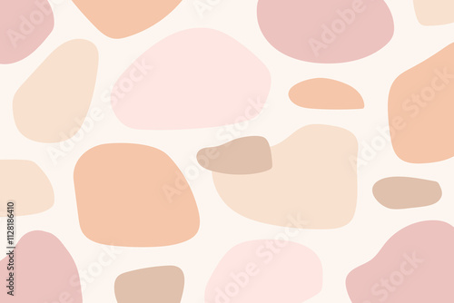 Abstract organic shapes pattern. Modern texture of pastel colorful wallpaper. Vector illustration