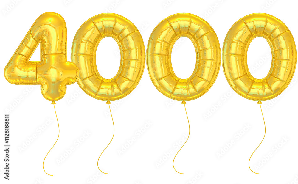 Gold Balloon Number 4000 Gold Balloon Number 4000