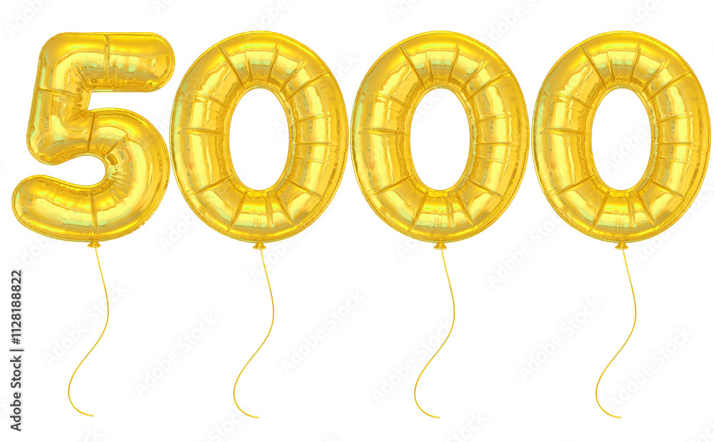 Gold Balloon Number 5000 Gold Balloon Number 5000