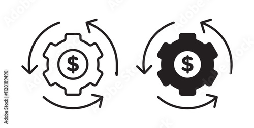 Business model icons in flat and line style set.