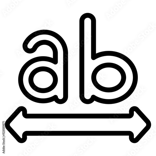 Font spacing Line Icon