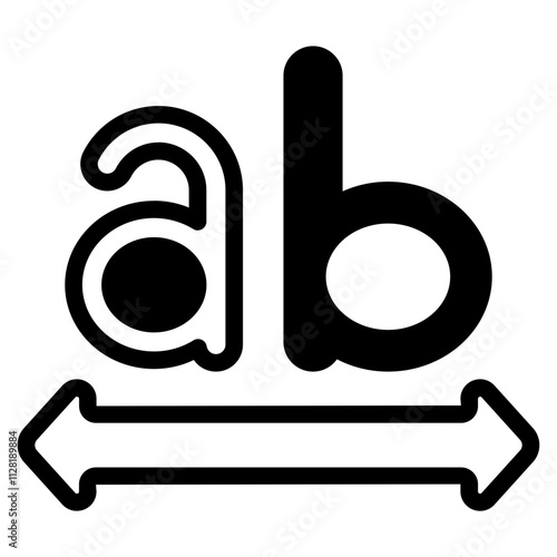 Font spacing Solid Icon