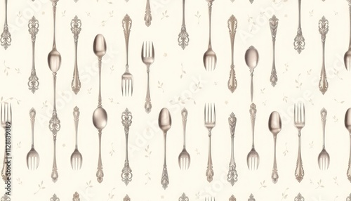 fork and spoon set or pattern fork and spoon.