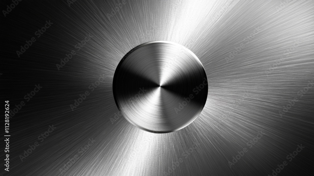 Brushed Metal Texture With Circular Centerpiece Brushed Metal Texture With Circular Centerpiece