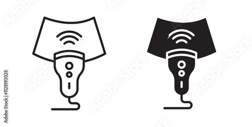 Ultrasound icons in flat and line style set.