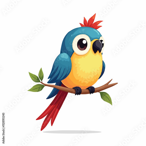 Cute parrot on the branch