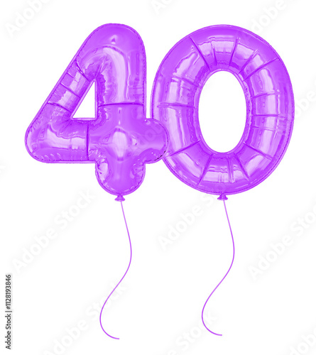 Purple Balloon Number 40 photo