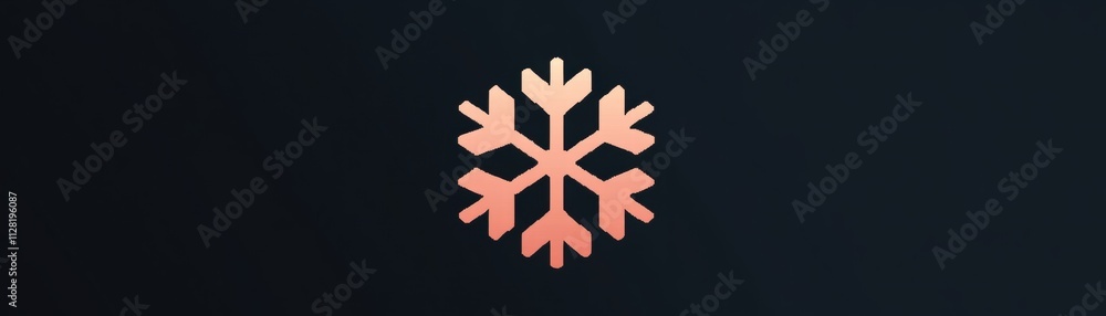 Obraz premium Abstract Pink Snowflake on Dark Background