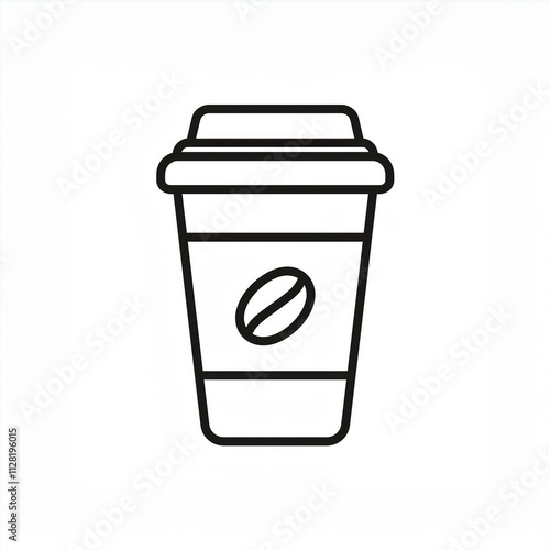 coffee cup paper black outline icon isolated Generated image