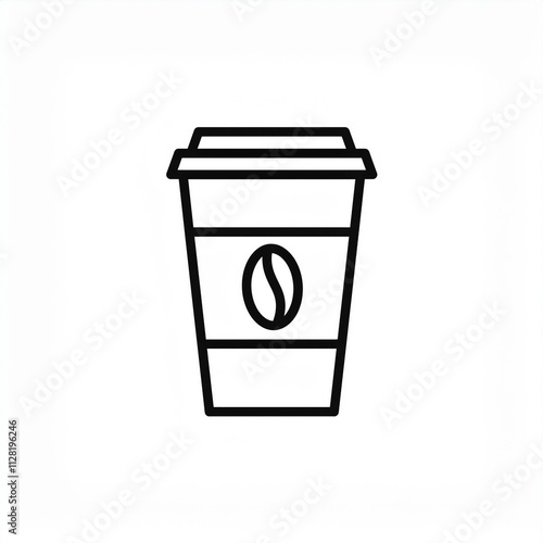 coffee cup paper black outline icon isolated Generated image