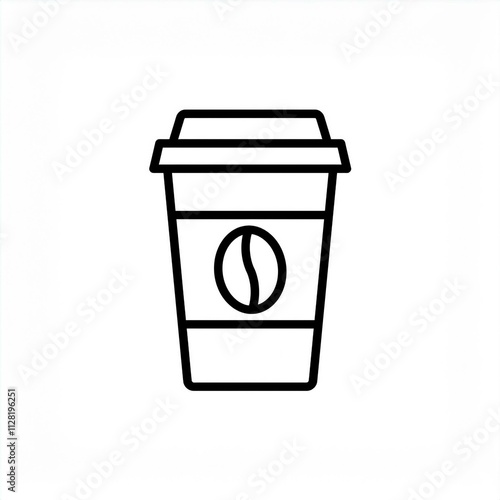 coffee cup paper black outline icon isolated Generated image