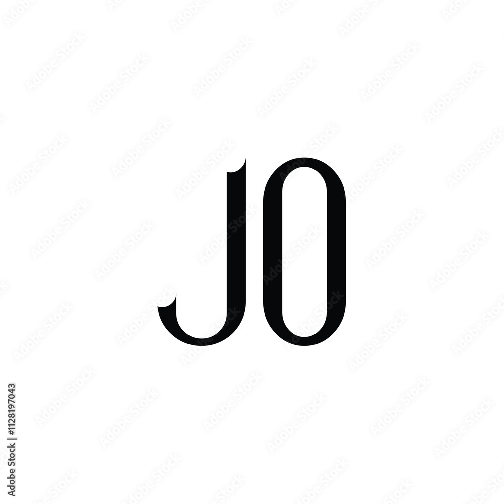 JO monogram logo design letter text name symbol monochrome logotype alphabet character simple logo JO monogram logo design letter text name symbol monochrome logotype alphabet character simple logo