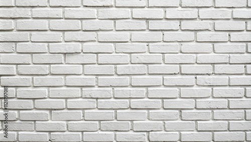 Minimalist White Brick Wall Texture Background - Clean Concrete Grid, Uneven Brickwork Flooring