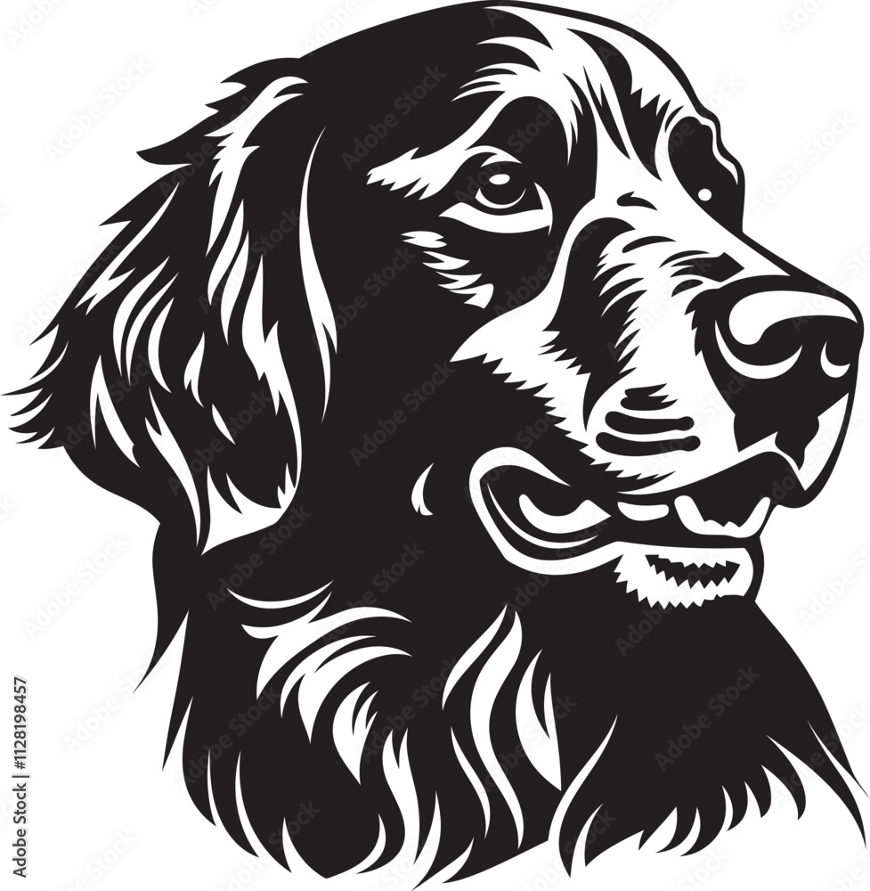Fototapeta premium Golden Retriever Silhouette Vector Illustration White Background