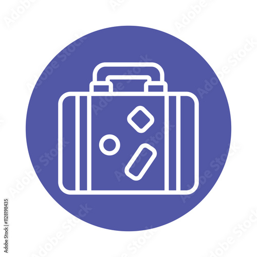 Travel Bag   Vector Circle Outline Icon. Eps file 10