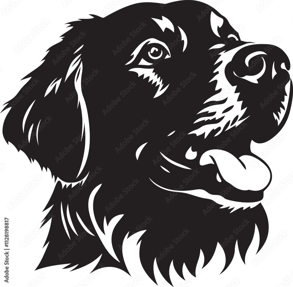 Fototapeta premium Golden Retriever Silhouette Vector Illustration White Background