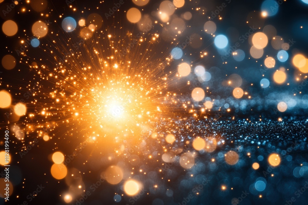Abstract Festive Sparkler Burst with Bokeh Lights Abstract Festive Sparkler Burst with Bokeh Lights