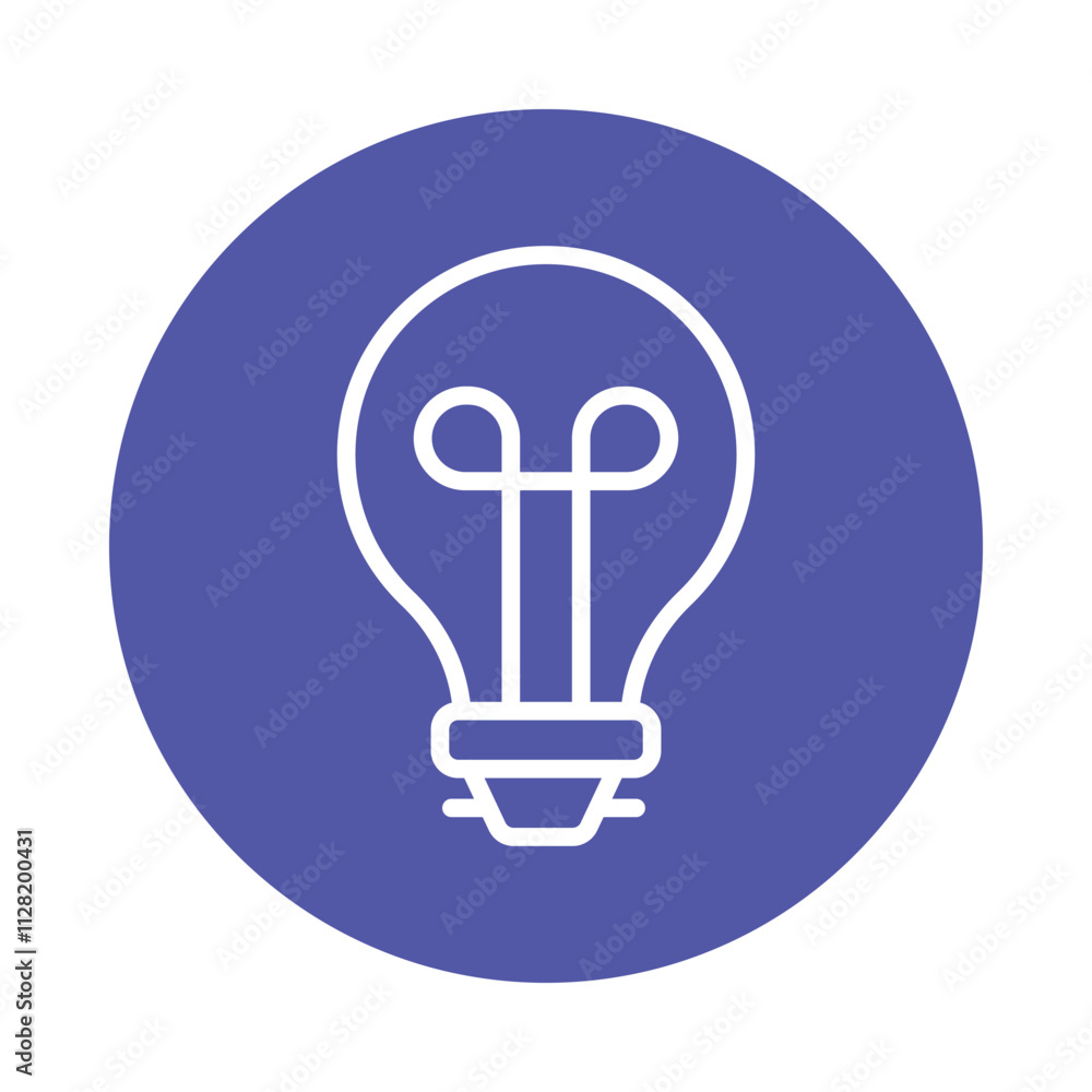 Lightbulb Vector Circle Outline icon. Eps file 10