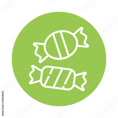 Cash Candy Vector Circle Outline icon. Eps file 10