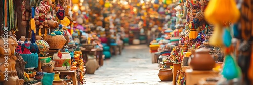 Wallpaper Mural Vibrant Mexican Crafts in Oaxaca Market AI generated illustration Torontodigital.ca