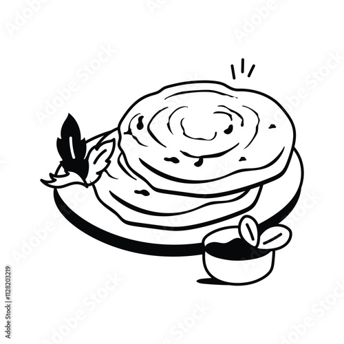 Flaky flatbread, best served hot with condiments