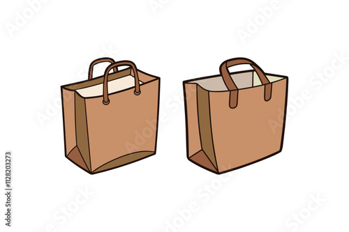 Shopping bag icon in flat style – Package illustration on isolated background for retail graphics
