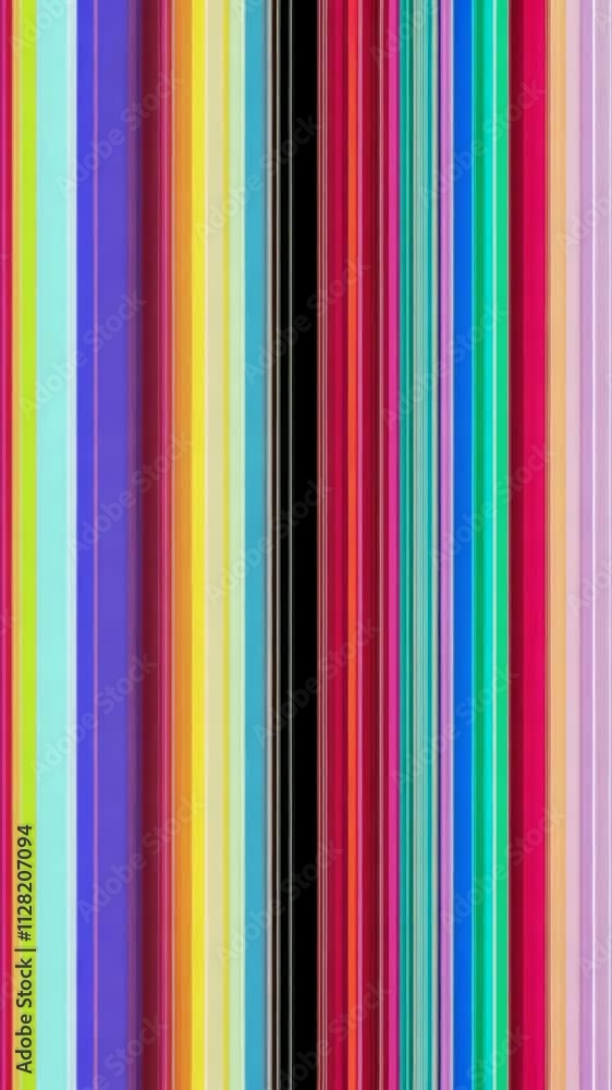 Colorful vertical stripes creating an abstract pattern in vibrant hues and shades at an art exhibition Colorful vertical stripes creating an abstract pattern in vibrant hues and shades at an art exhibition