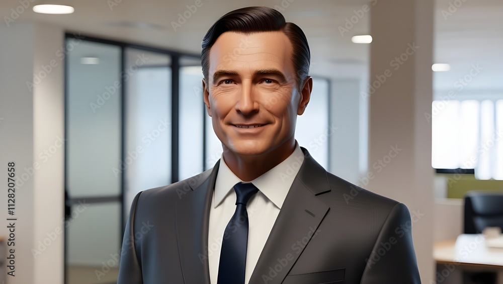 The image shows a poised and professional man dressed in a dark gray suit, a white shirt, and a navy-blue tie. His clean-cut appearance, neatly styled hair, and friendly smile convey confidence. The image shows a poised and professional man dressed in a dark gray suit, a white shirt, and a navy-blue tie. His clean-cut appearance, neatly styled hair, and friendly smile convey confidence.