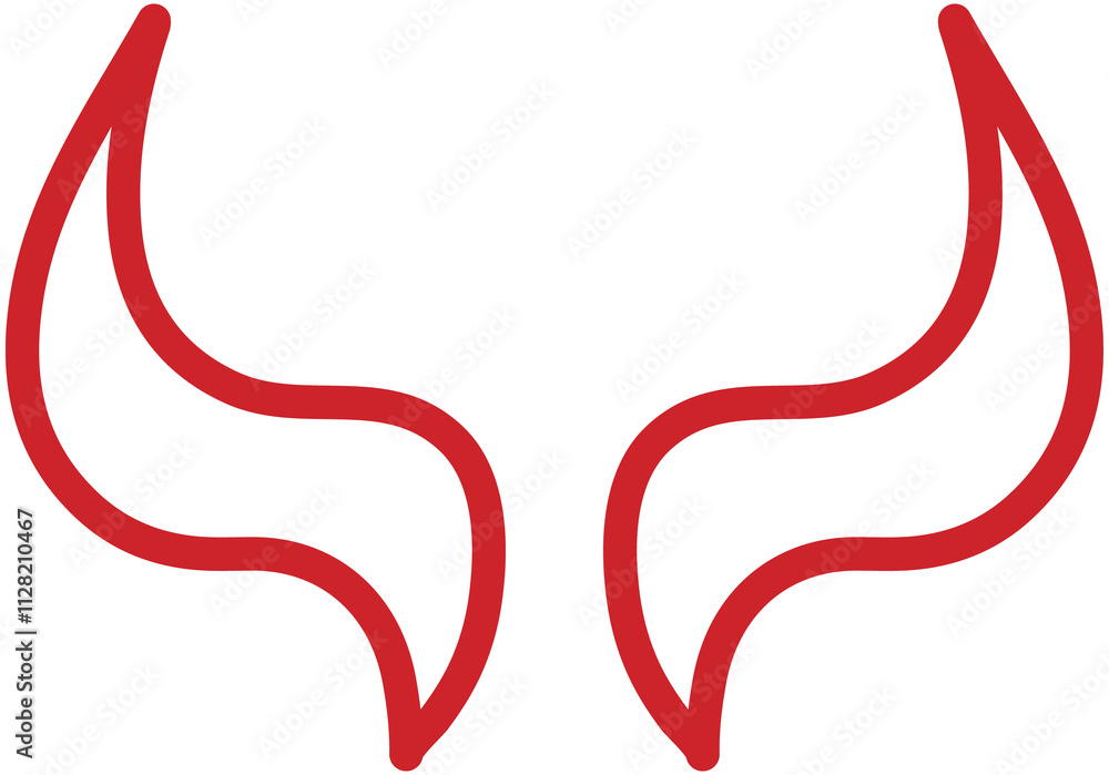 Devil horns monster line icon Devil horns monster line icon