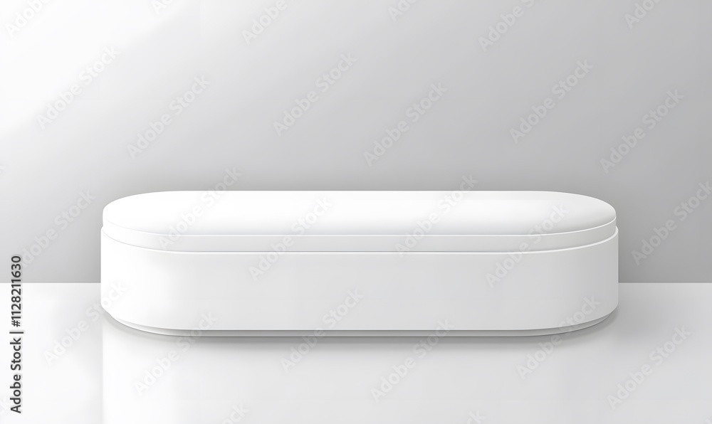 A blank white portable exhibition counter, shown as a realistic vector mockup, suitable for trade show promotional table display stands and design templates A blank white portable exhibition counter, shown as a realistic vector mockup, suitable for trade show promotional table display stands and design templates