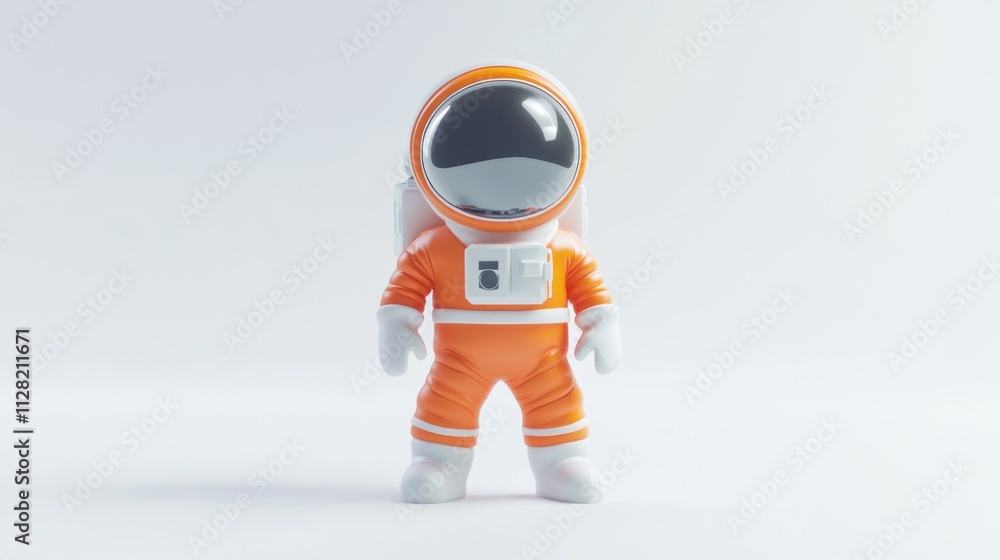A stylized orange astronaut figure stands against a white background. A stylized orange astronaut figure stands against a white background.