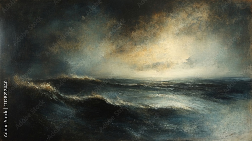 Obraz premium Dark Stormy Sea Under a Dramatic Sky