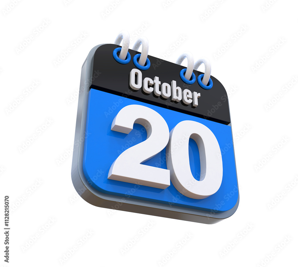 3D Calendar October Date 20 3D Calendar October Date 20