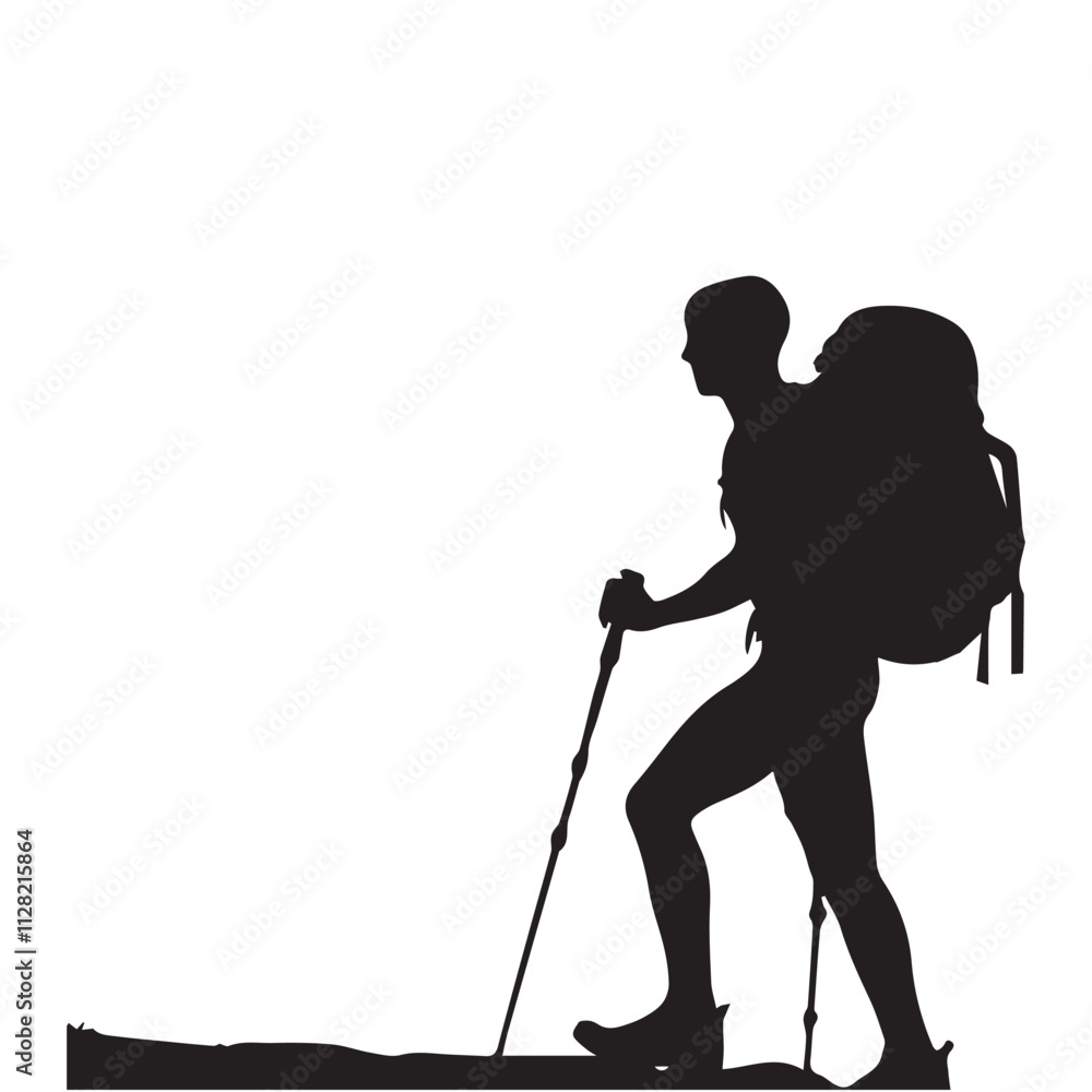 Hiking man Silhouettes. hiker with rucksacks and backpack silhouette. Hiking man Silhouettes. hiker with rucksacks and backpack silhouette.