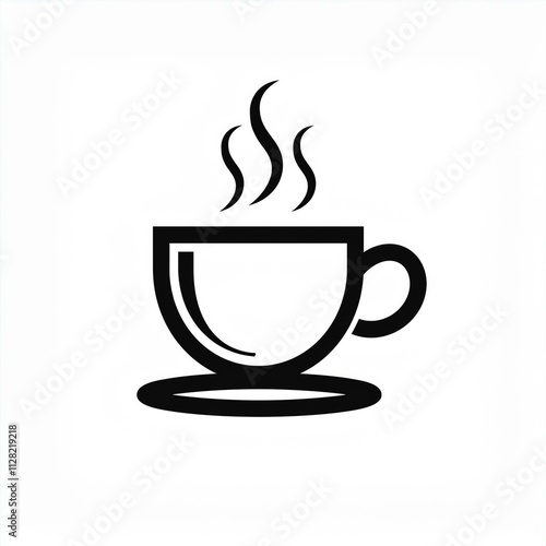 coffee cup black outline icon linear logo isolated Generated image