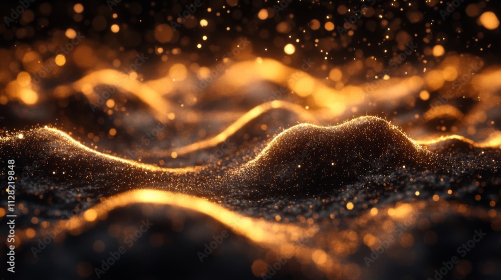 Golden Glittering Sandscape Abstract Landscape Golden Glittering Sandscape Abstract Landscape