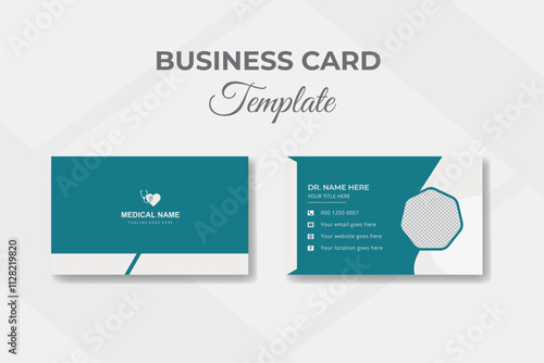 Medical business card template with doctor identity
