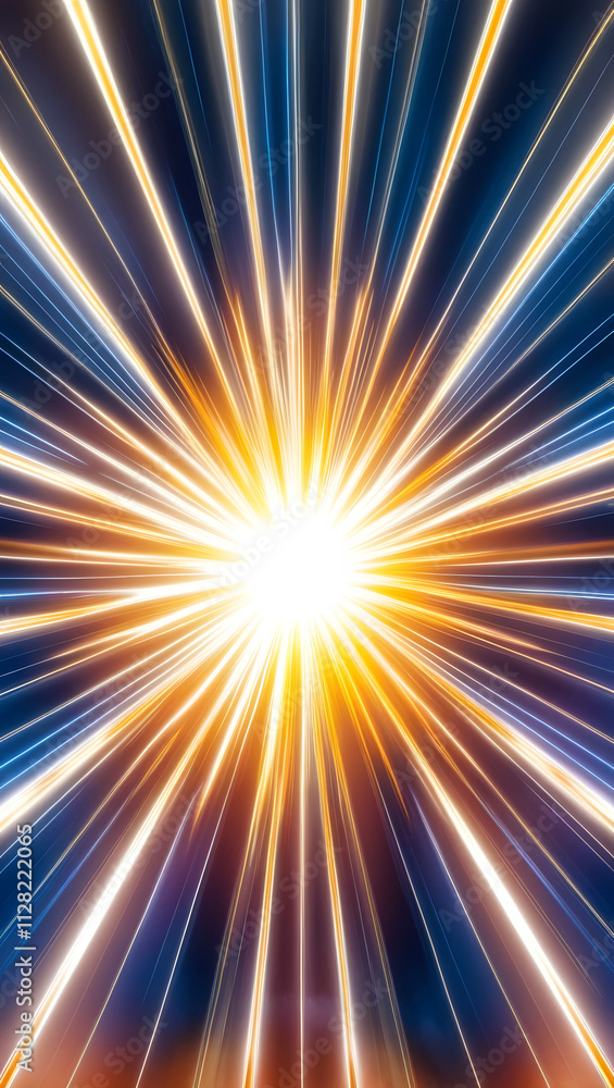 Obraz premium Explosive light swirl with vibrant particles in a cosmic setting, dynamic and mesmerizing, copy space