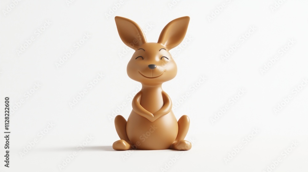 A cheerful cartoon rabbit figurine, designed for playful decor or children's toys. A cheerful cartoon rabbit figurine, designed for playful decor or children's toys.