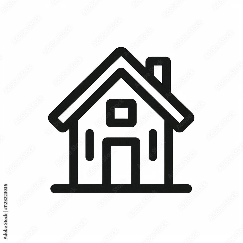 Fototapeta premium Real estate home icon flat line on white background
