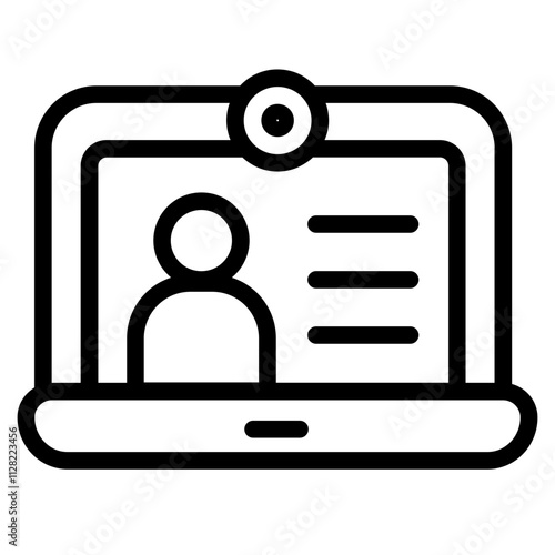 Presentation online Line Icon