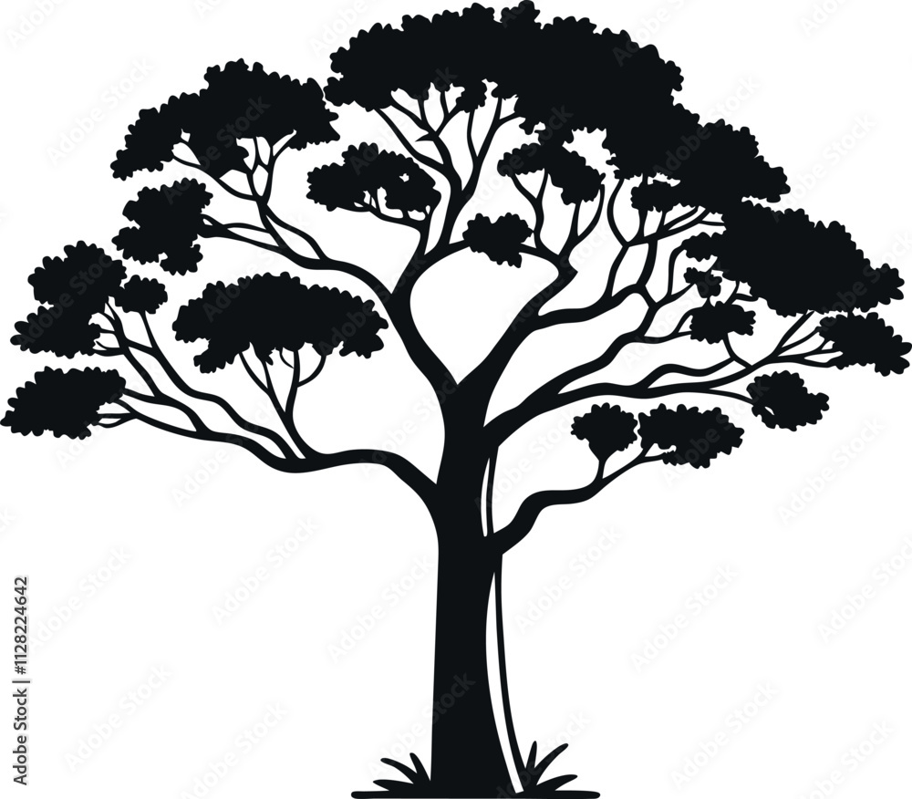 Obraz premium Monochrome Tree Silhouette for Environmental Campaigns